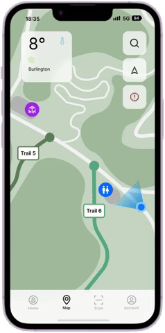 A gif displaying the process of getting trail information