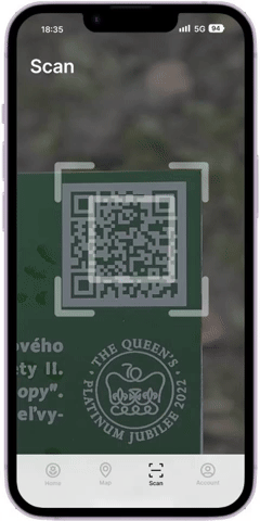 A gif displaying the scan feature